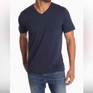 Men’s Public Opinion Navy Blue V Neck Tee